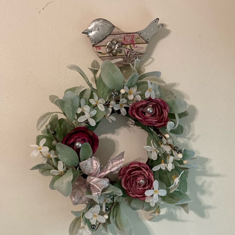 Rose Wreath & Bird Hook